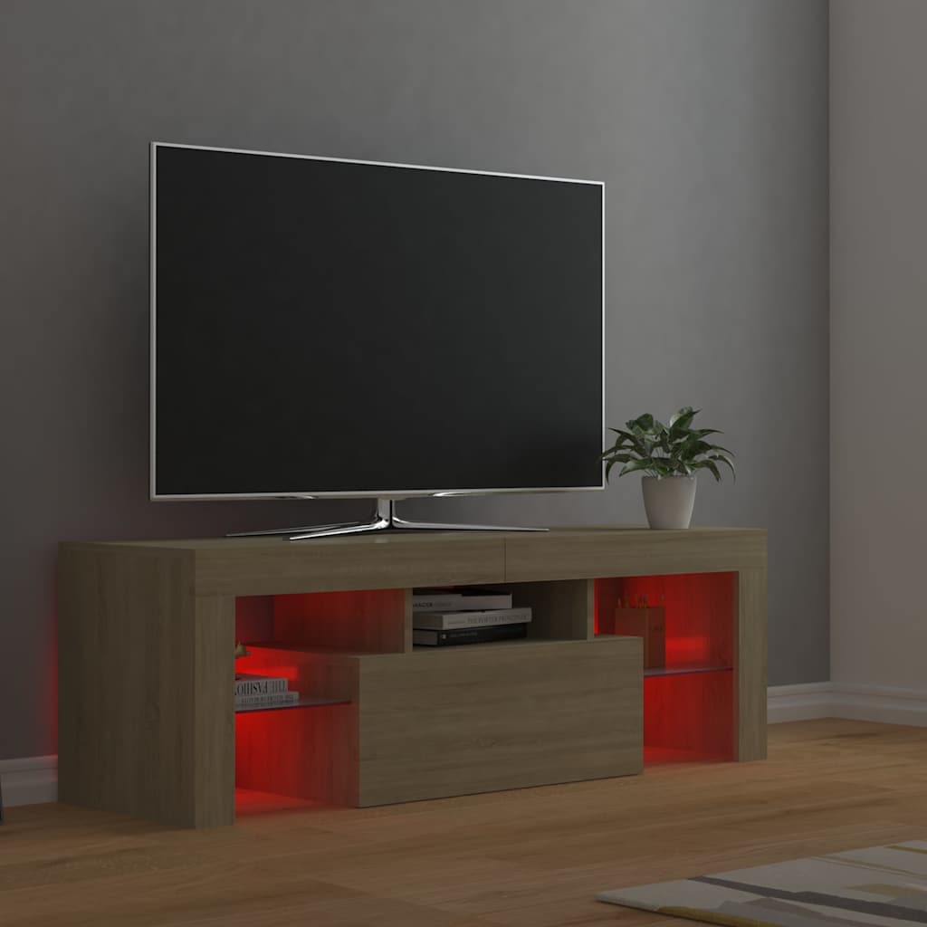 Meuble TV avec lumières LED chêne sonoma 120x35x40 cm - XIOS