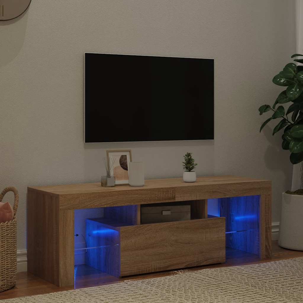 Meuble TV avec lumières LED chêne sonoma 120x35x40 cm - XIOS