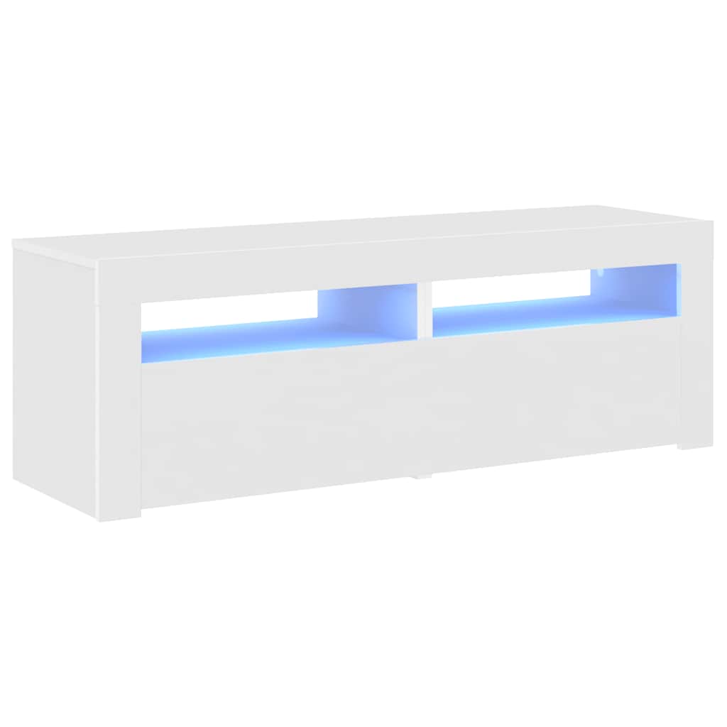Meuble TV avec lumières LED blanc 120x35x40 cm - XIOS