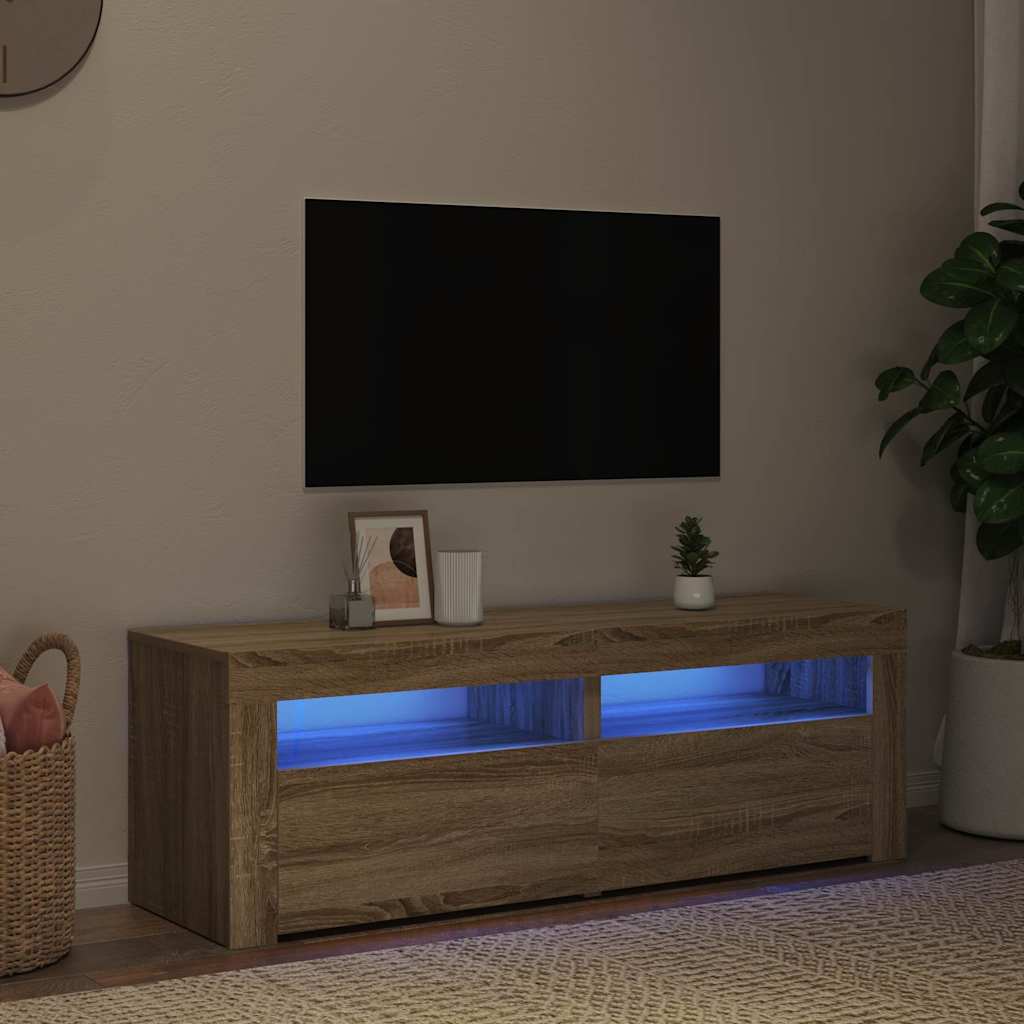 Meuble TV avec lumières LED chêne sonoma 120x35x40 cm - XIOS