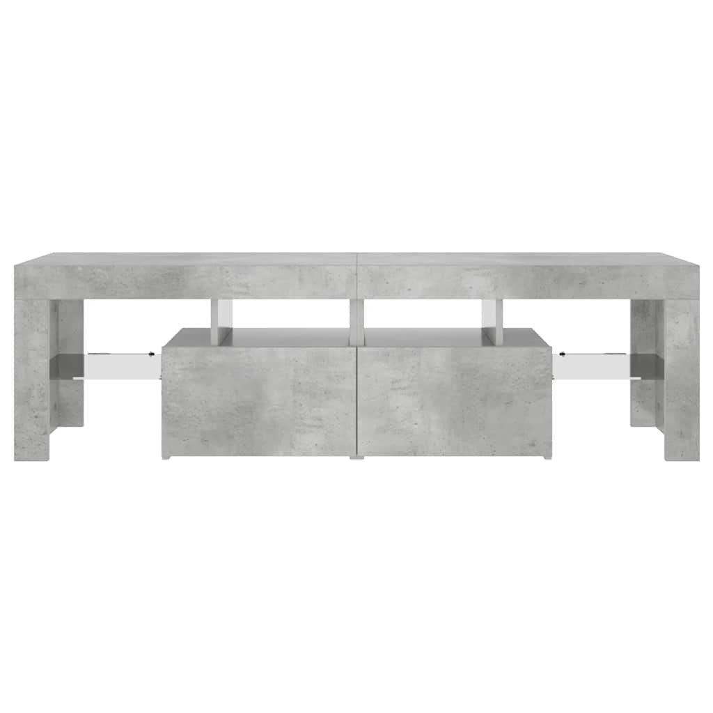 Meuble TV avec lumières LED Gris béton 140x36,5x40 cm - XIOS