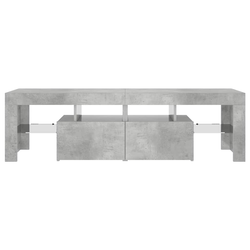 Meuble TV avec lumières LED Gris béton 140x36,5x40 cm - XIOS