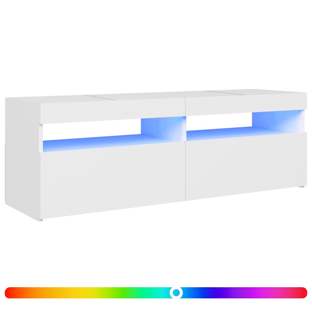 Meuble TV avec lumières LED blanc 120x35x40 cm - XIOS