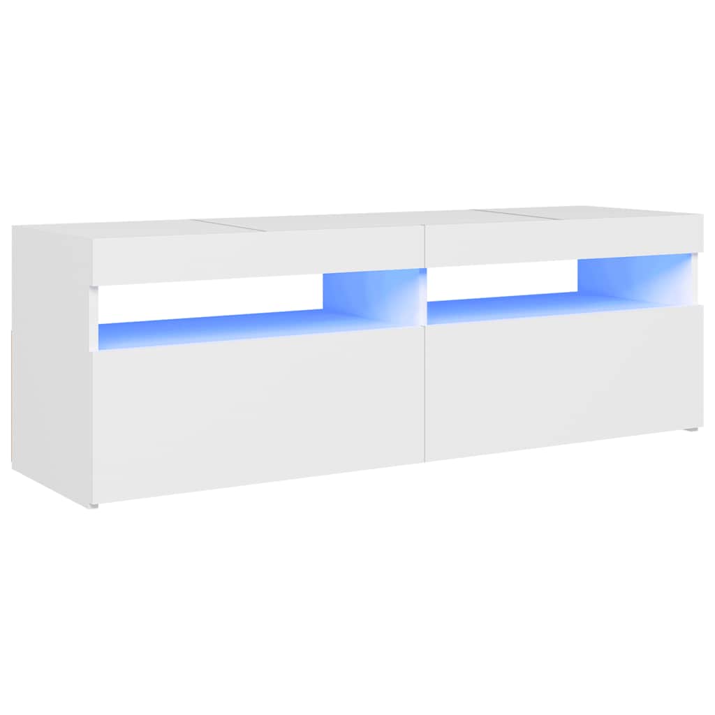 Meuble TV avec lumières LED blanc 120x35x40 cm - XIOS