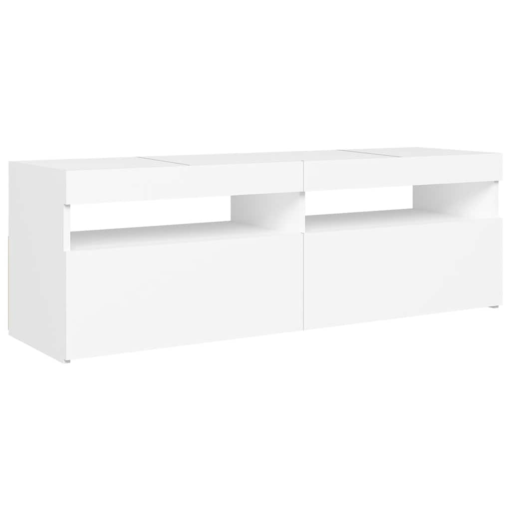 Meuble TV avec lumières LED blanc 120x35x40 cm - XIOS