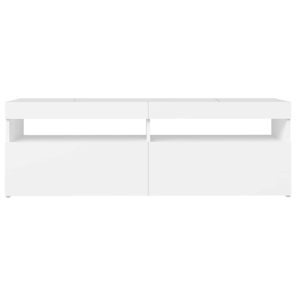 Meuble TV avec lumières LED blanc 120x35x40 cm - XIOS