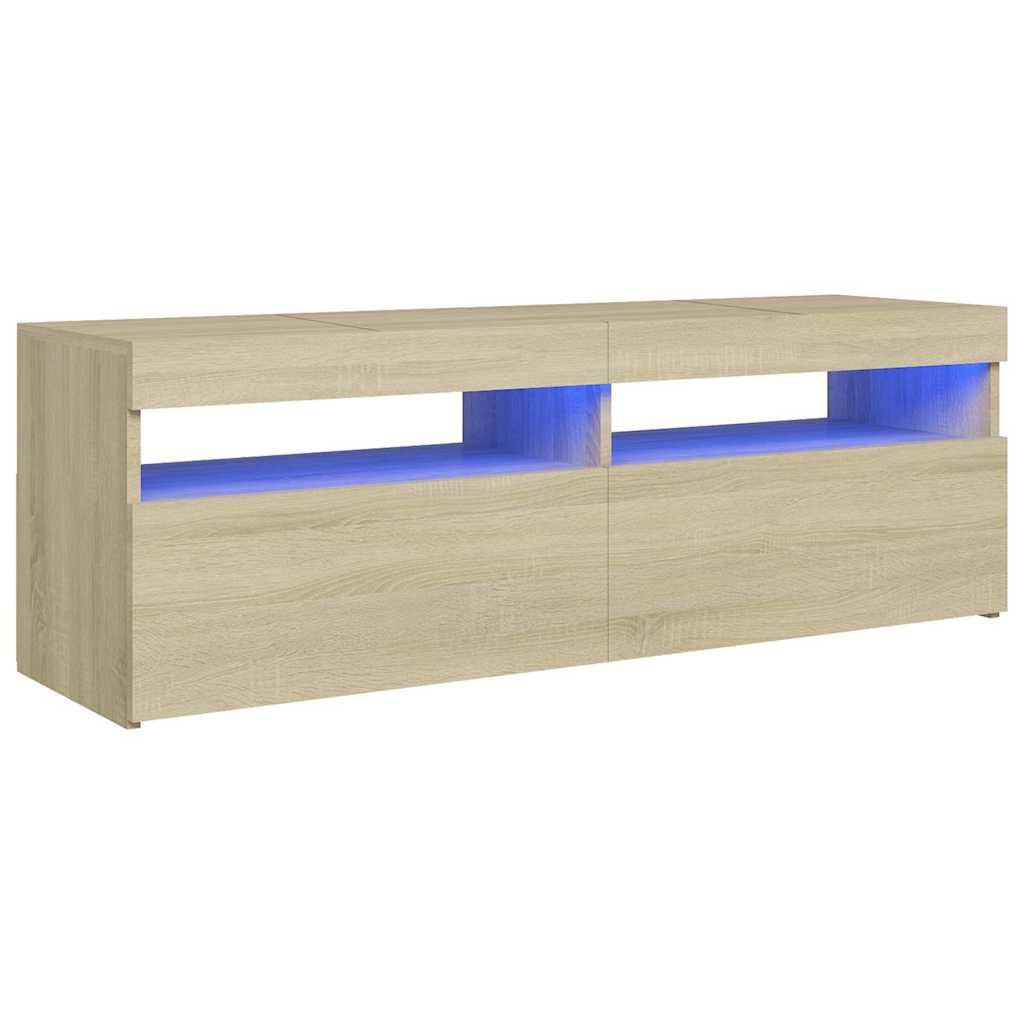 Meuble TV avec lumières LED chêne sonoma 120x35x40 cm - XIOS