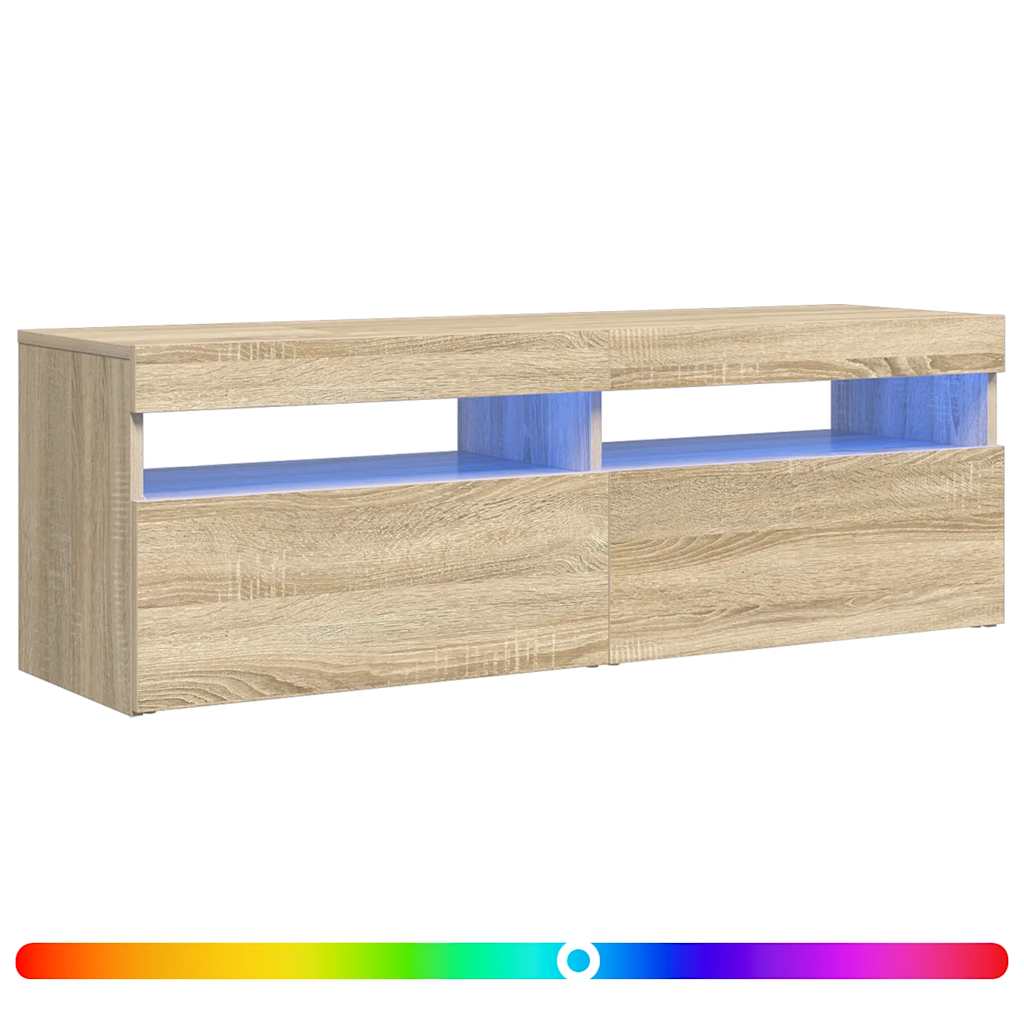 Meuble TV avec lumières LED chêne sonoma 120x35x40 cm - XIOS