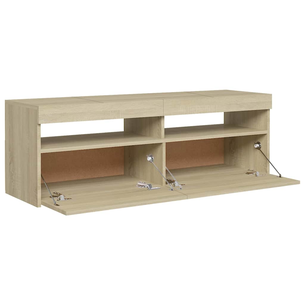 Meuble TV avec lumières LED chêne sonoma 120x35x40 cm - XIOS