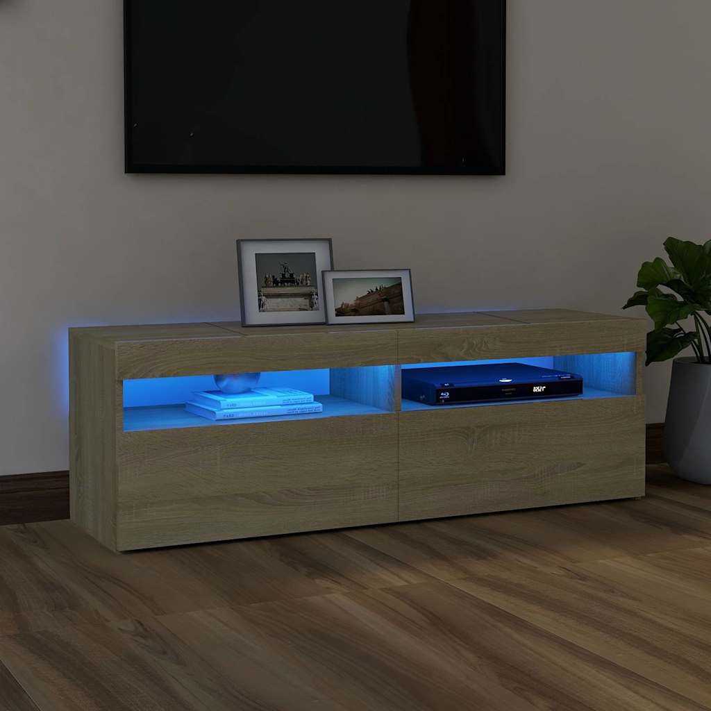 Meuble TV avec lumières LED chêne sonoma 120x35x40 cm - XIOS