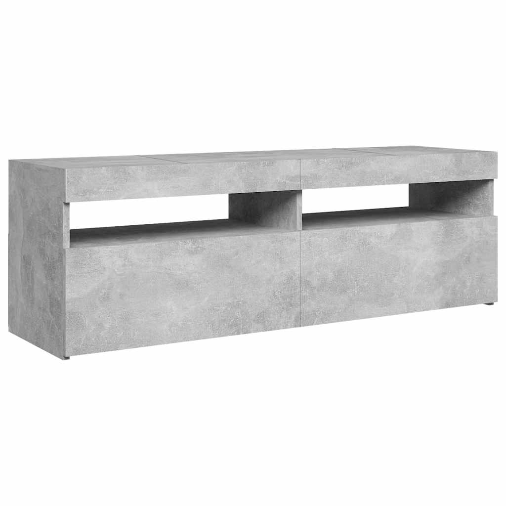 Meuble TV avec lumières LED gris béton 120x35x40 cm - XIOS
