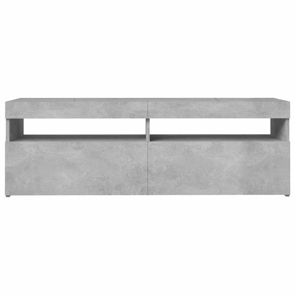Meuble TV avec lumières LED gris béton 120x35x40 cm - XIOS