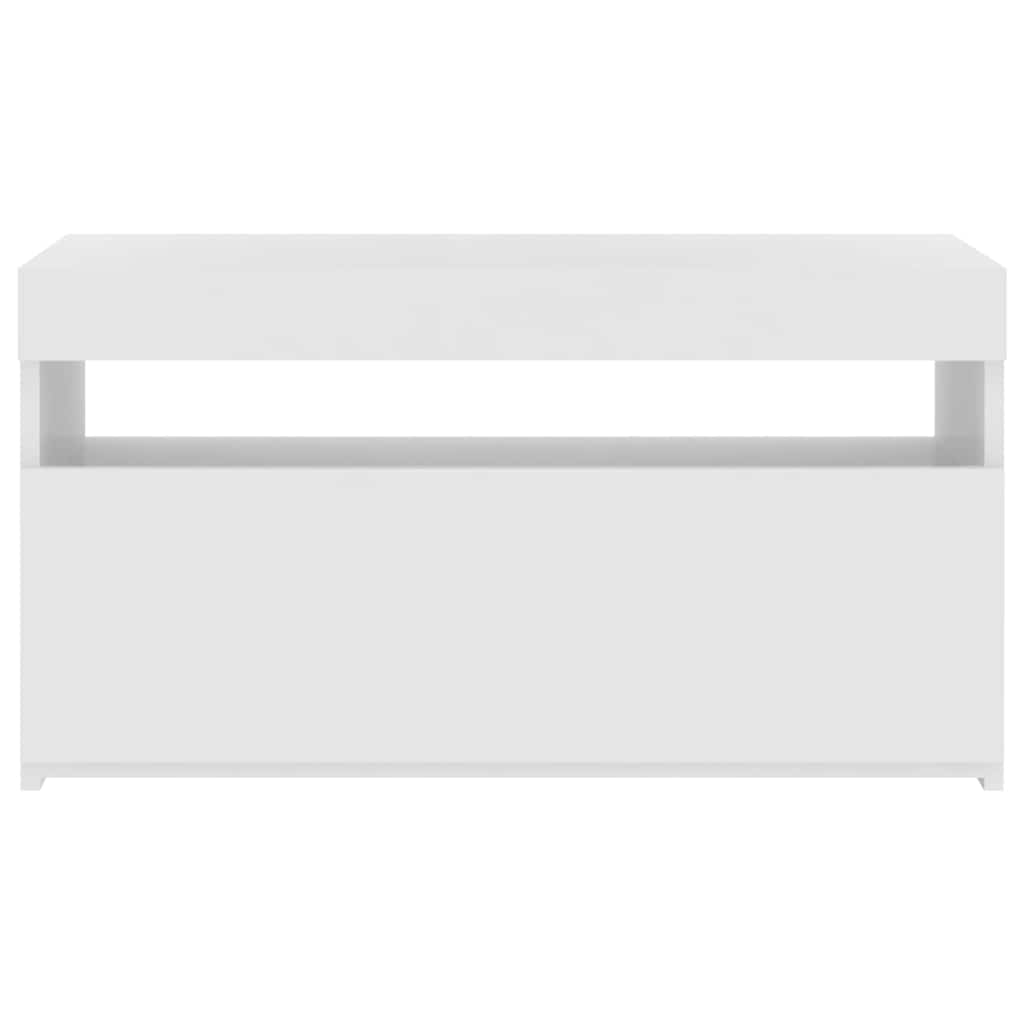 Meuble TV avec lumières LED Blanc 75x35x40 cm