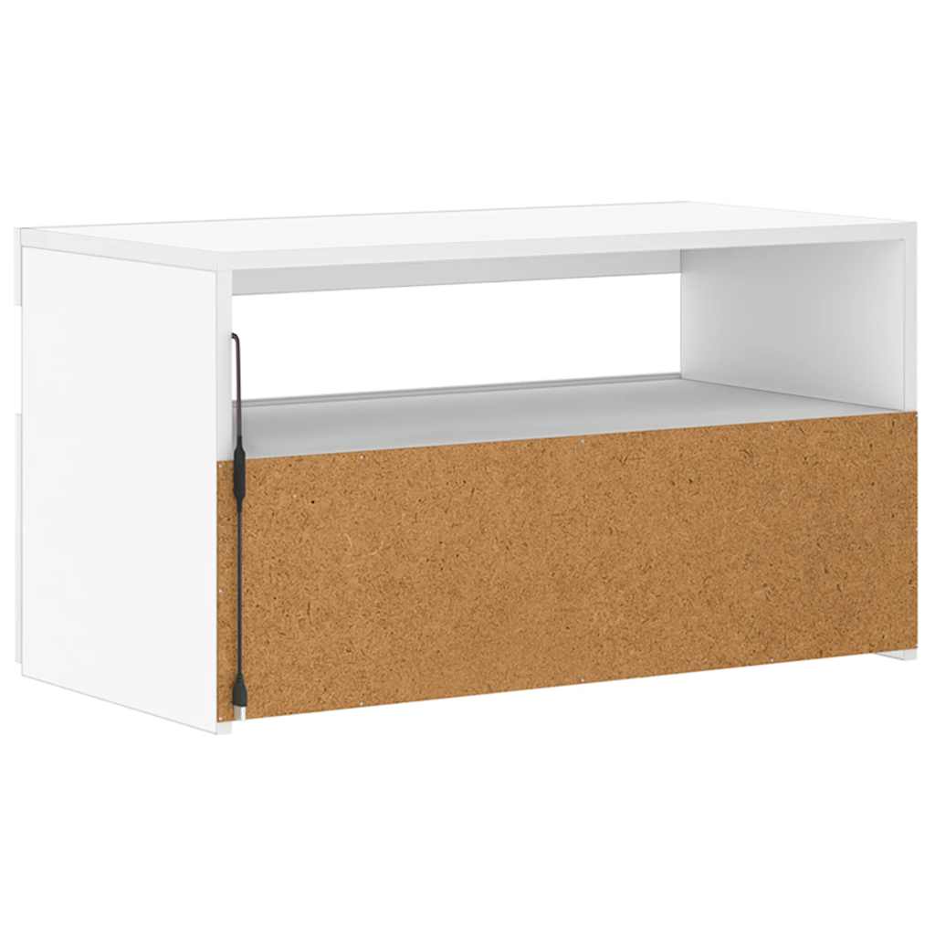 Meuble TV avec lumières LED Blanc 75x35x40 cm