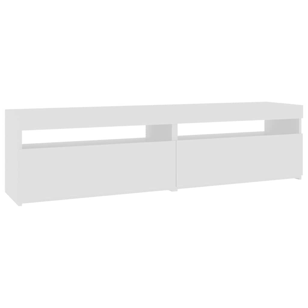 Meubles TV 2 pcs avec lumières LED Blanc 75x35x40 cm - XIOS