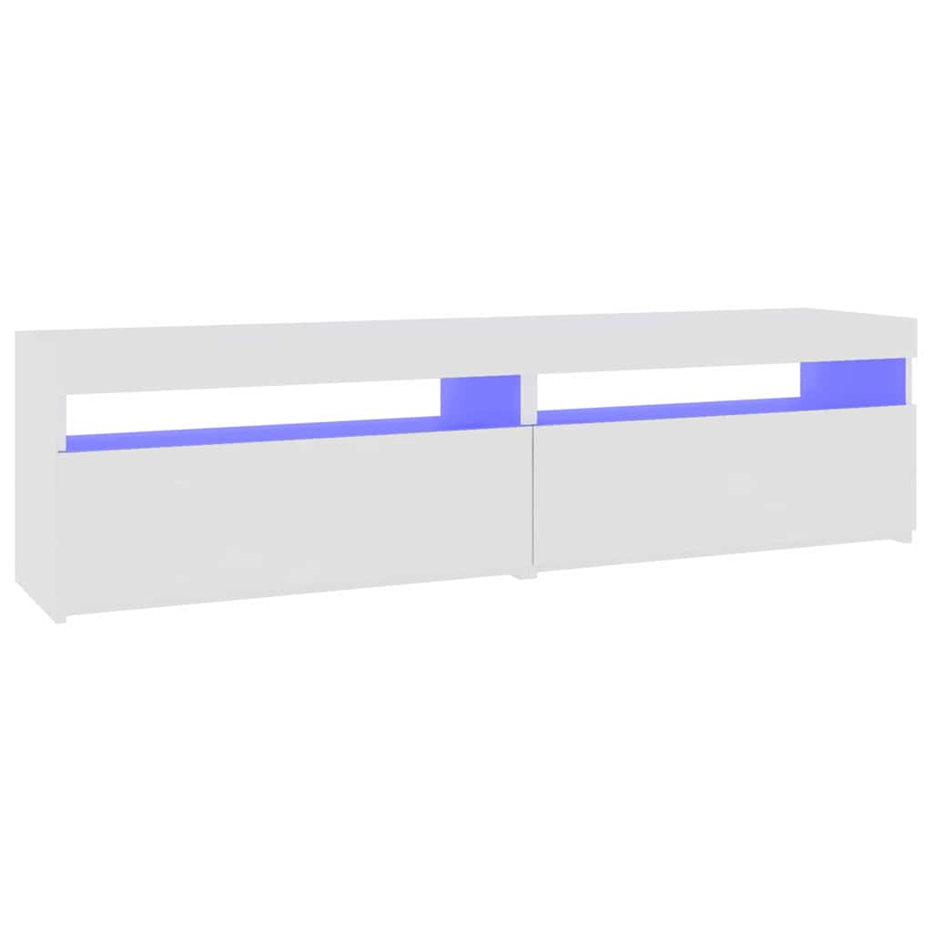 Meubles TV 2 pcs avec lumières LED Blanc 75x35x40 cm - XIOS