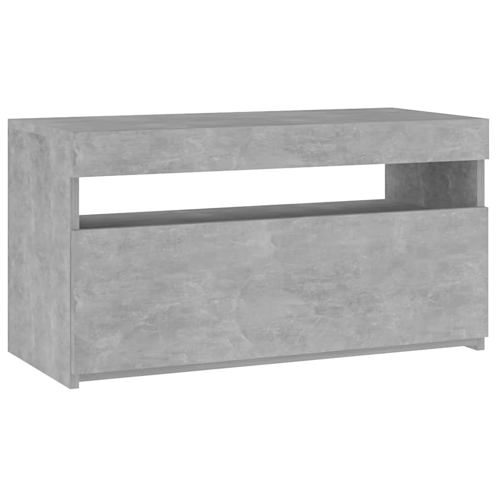 Meuble TV avec lumières LED Gris béton 75x35x40 cm - XIOS