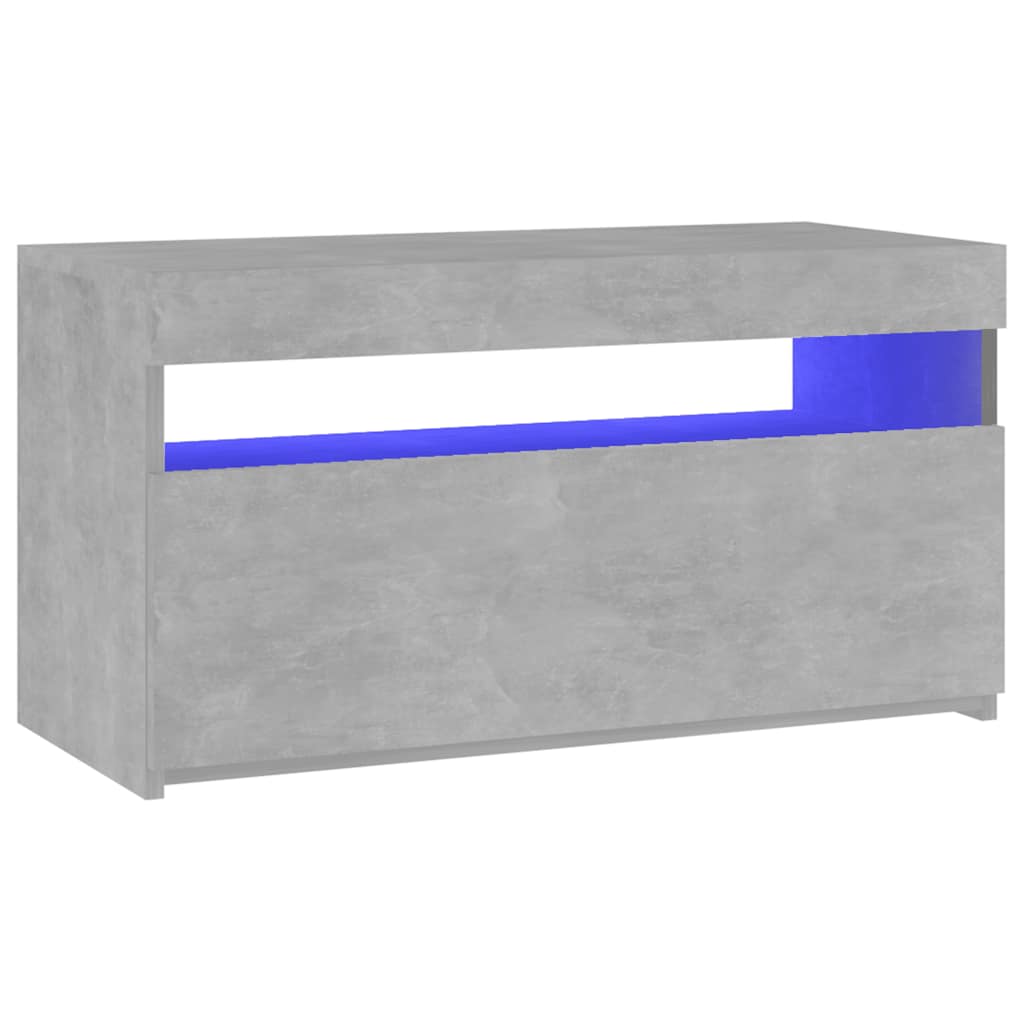 Meuble TV avec lumières LED Gris béton 75x35x40 cm - XIOS