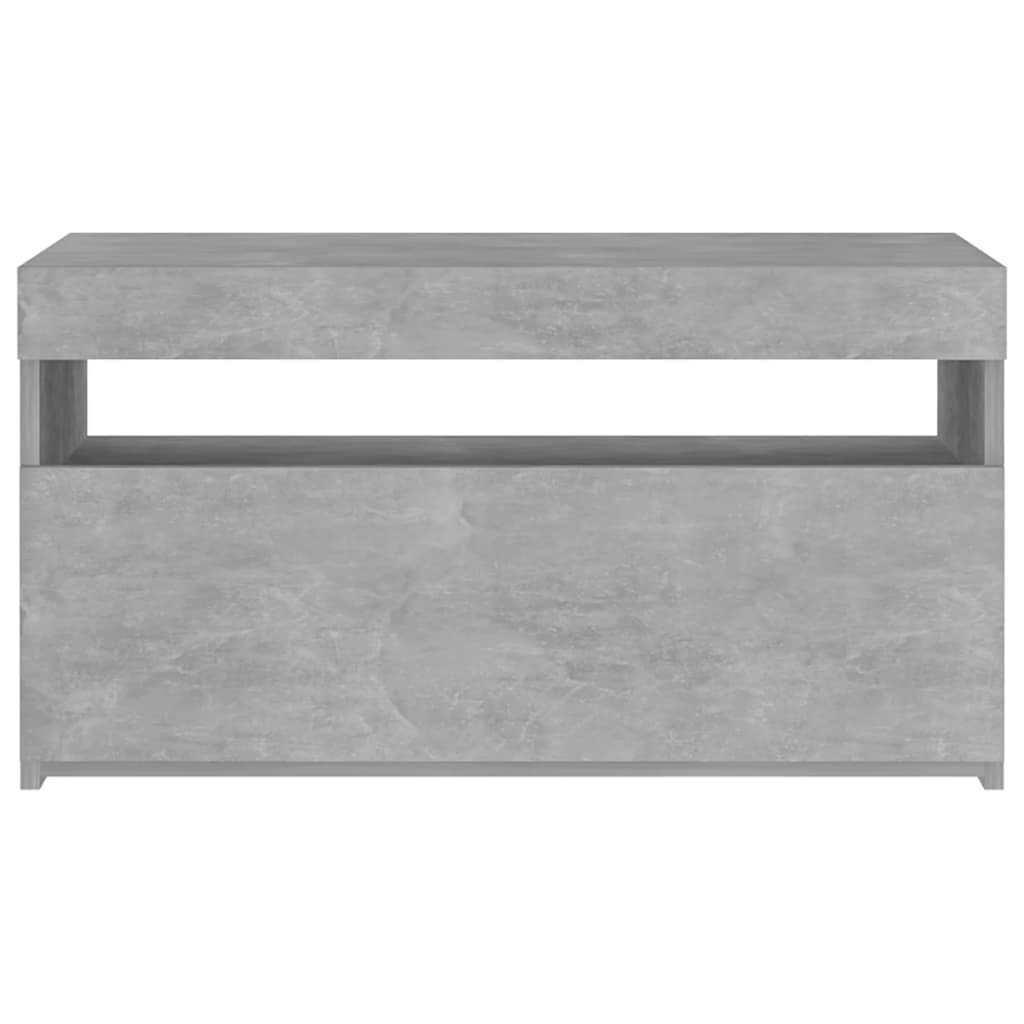 Meuble TV avec lumières LED Gris béton 75x35x40 cm - XIOS