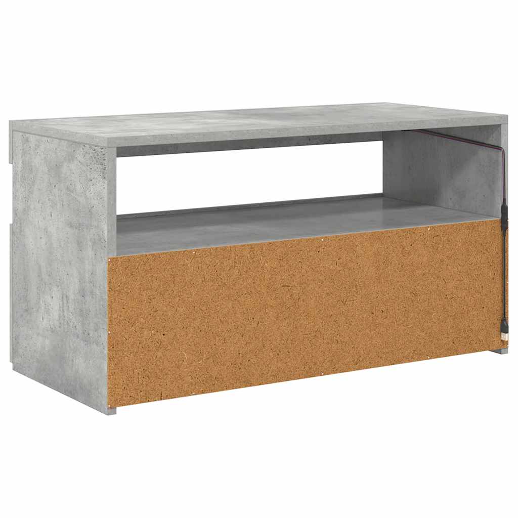 Meuble TV avec lumières LED Gris béton 75x35x40 cm - XIOS