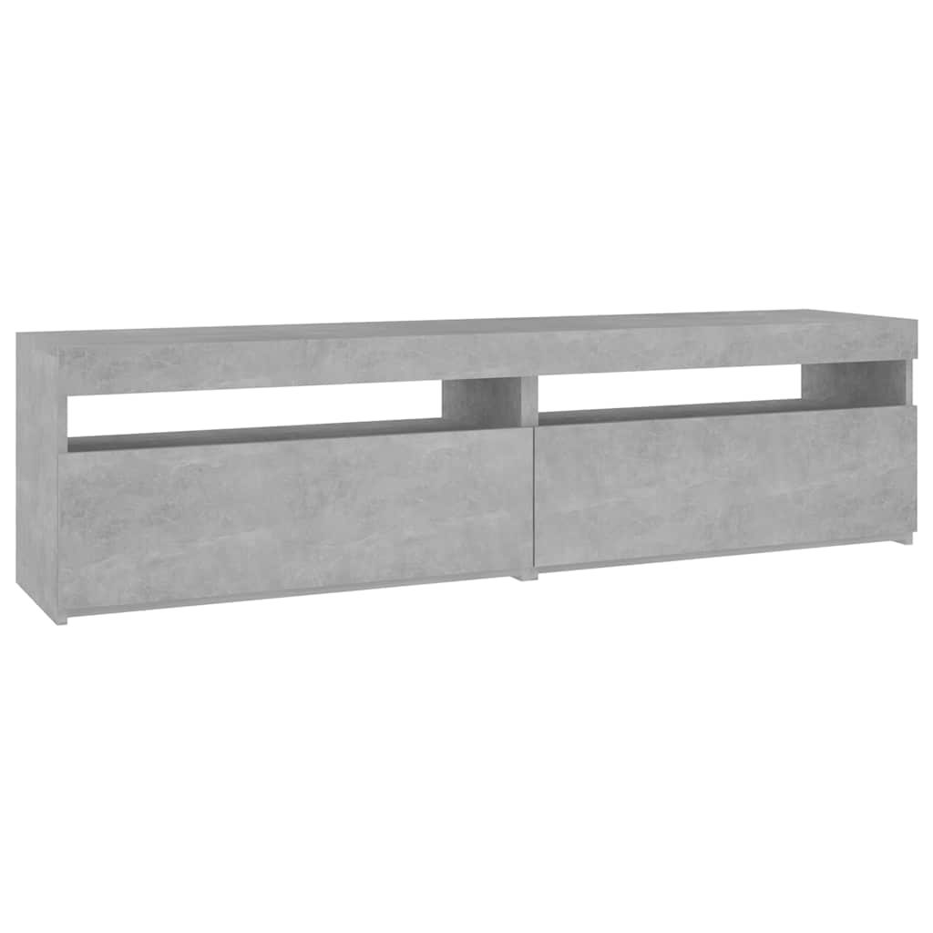 Meubles TV 2 pcs avec lumières LED Gris béton 75x35x40 cm - XIOS