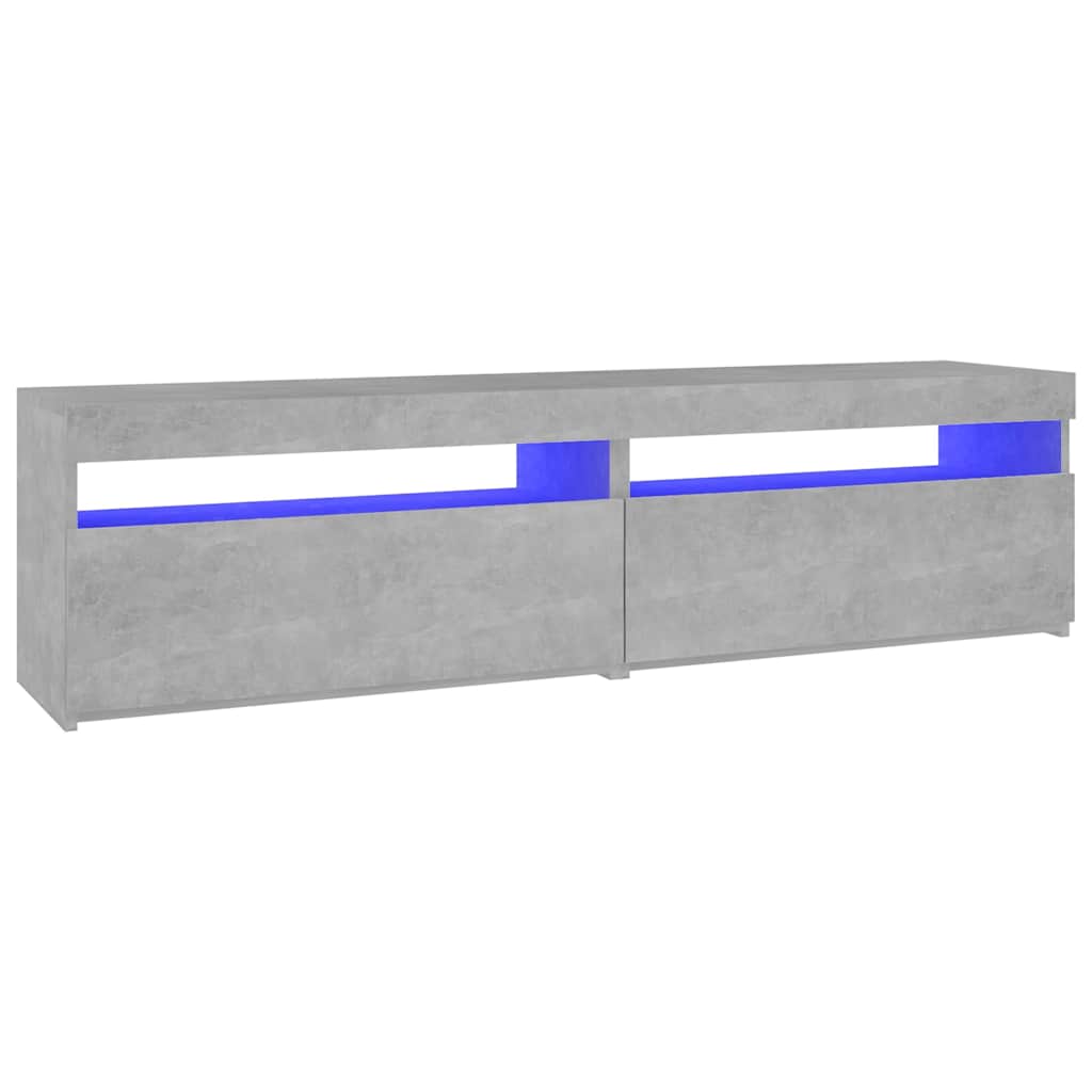 Meubles TV 2 pcs avec lumières LED Gris béton 75x35x40 cm - XIOS