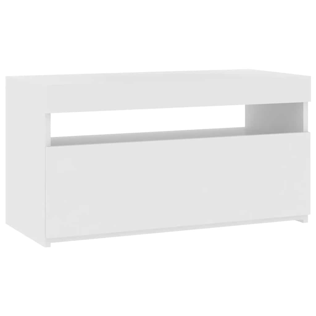Meuble TV avec lumières LED Blanc brillant 75x35x40 cm - XIOS