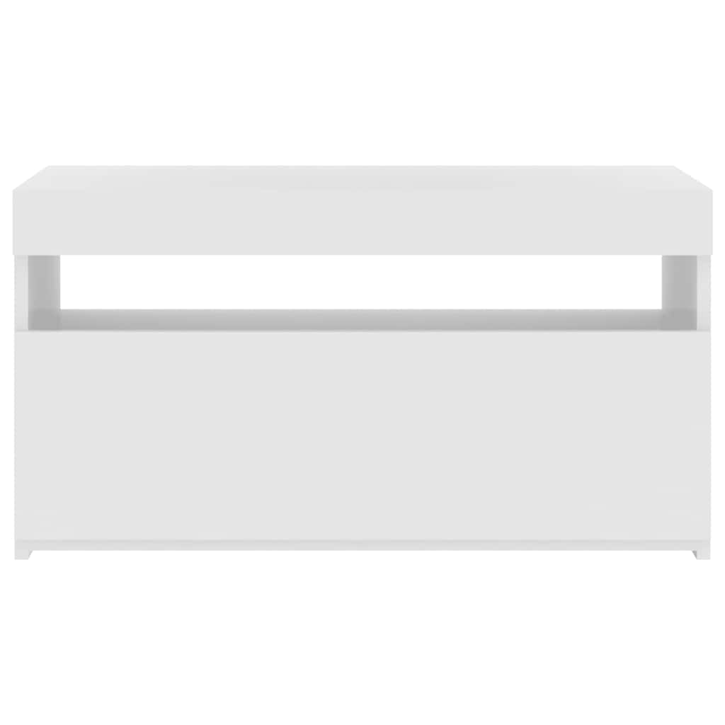 Meuble TV avec lumières LED Blanc brillant 75x35x40 cm - XIOS