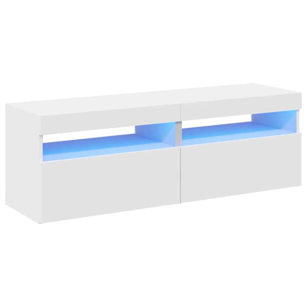 Meubles TV avec lumières LED 2 pcs Blanc 60x35x40 cm - XIOS