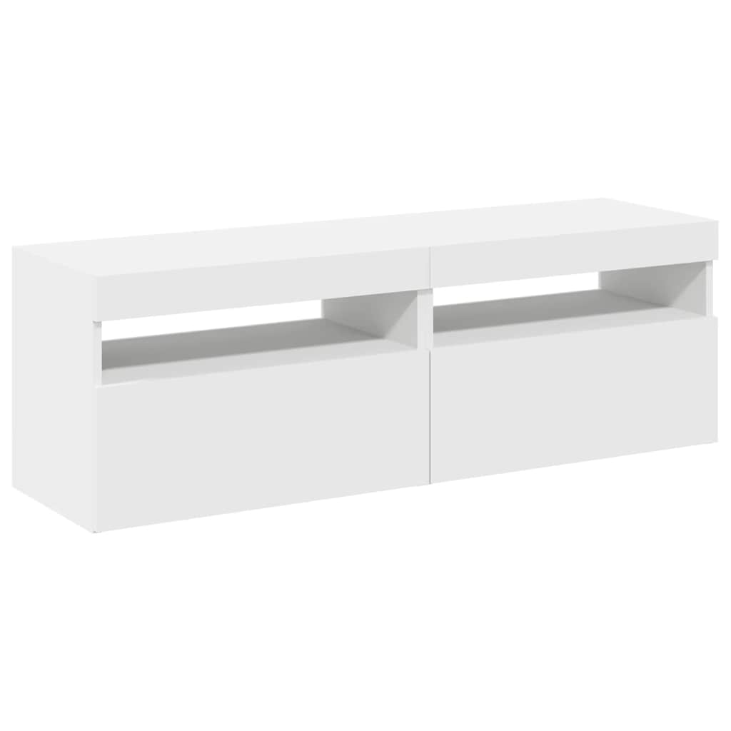 Meubles TV avec lumières LED 2 pcs Blanc 60x35x40 cm - XIOS