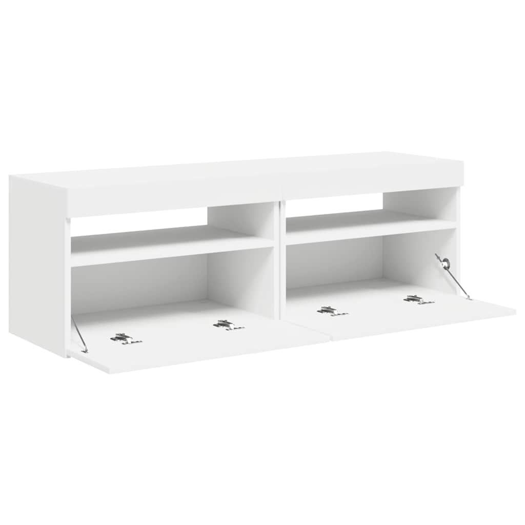 Meubles TV avec lumières LED 2 pcs Blanc 60x35x40 cm - XIOS