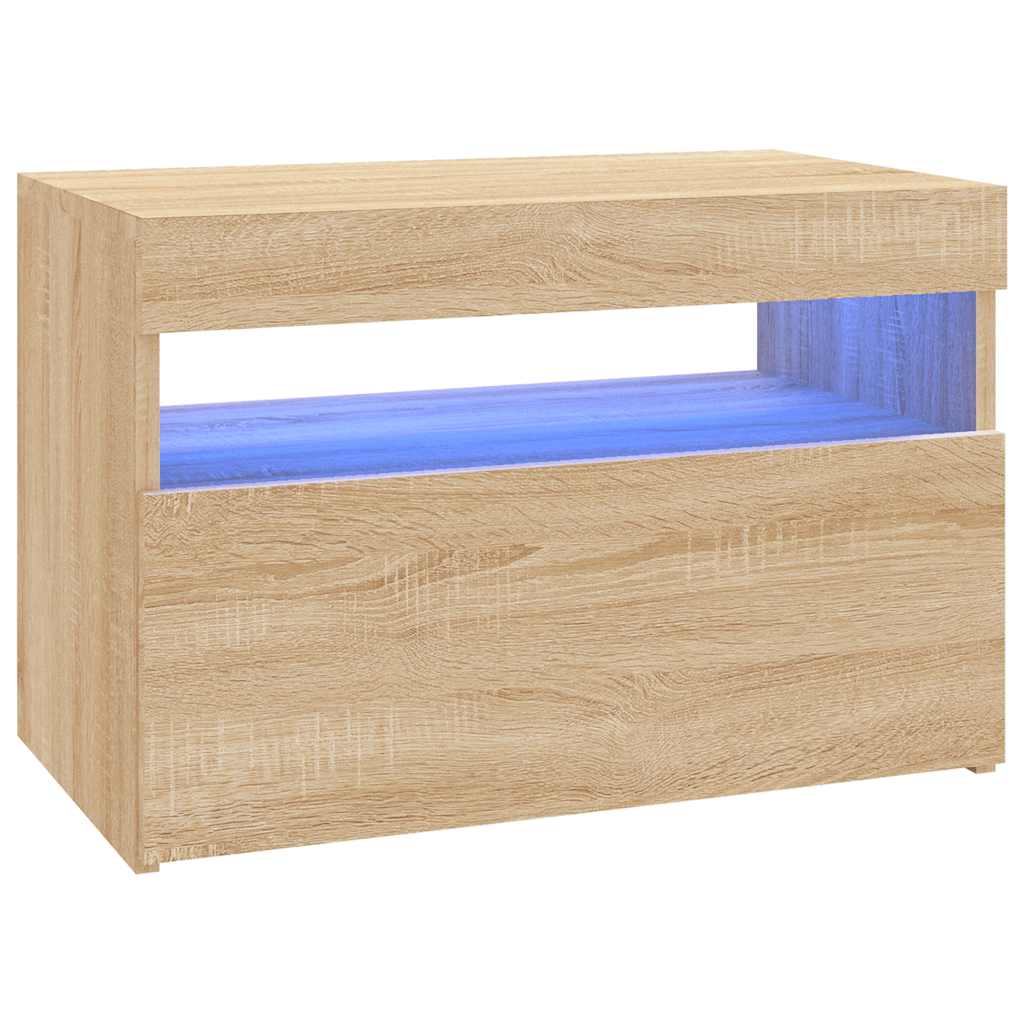Meuble TV avec lumières LED chêne sonoma 60x35x40 cm - XIOS