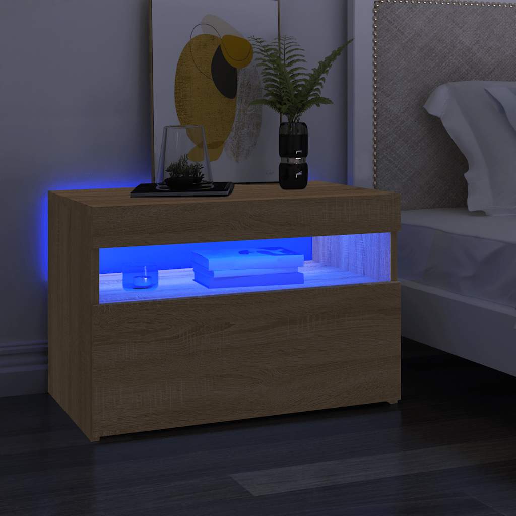 Meuble TV avec lumières LED chêne sonoma 60x35x40 cm - XIOS