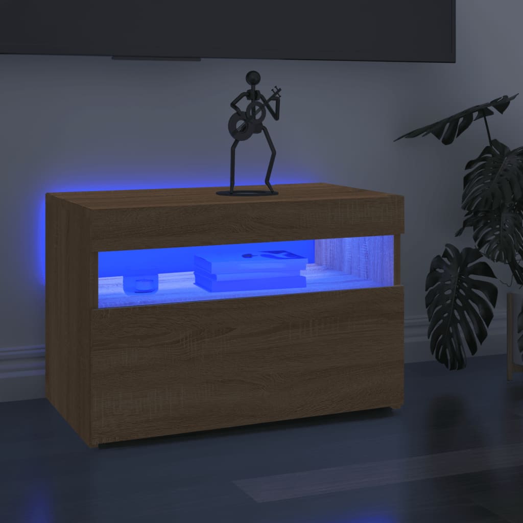 Meuble TV avec lumières LED chêne sonoma 60x35x40 cm - XIOS