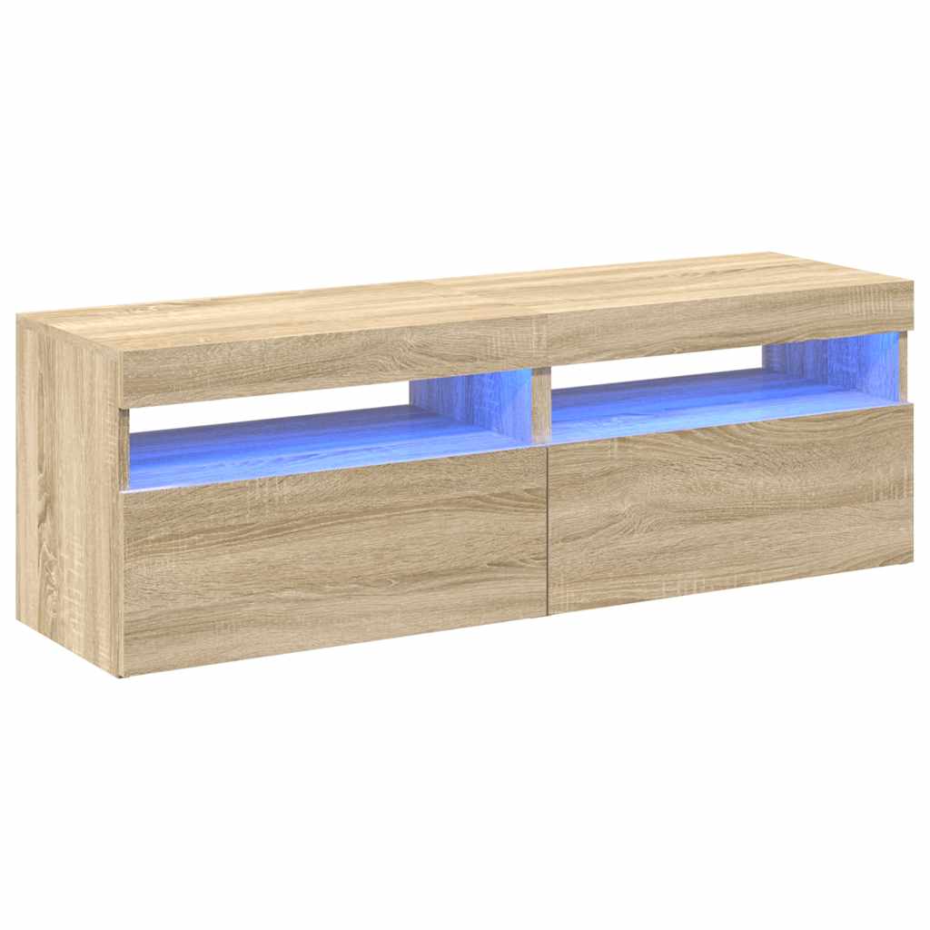Meubles TV avec lumières LED 2 pcs Chêne sonoma 60x35x40 cm - XIOS