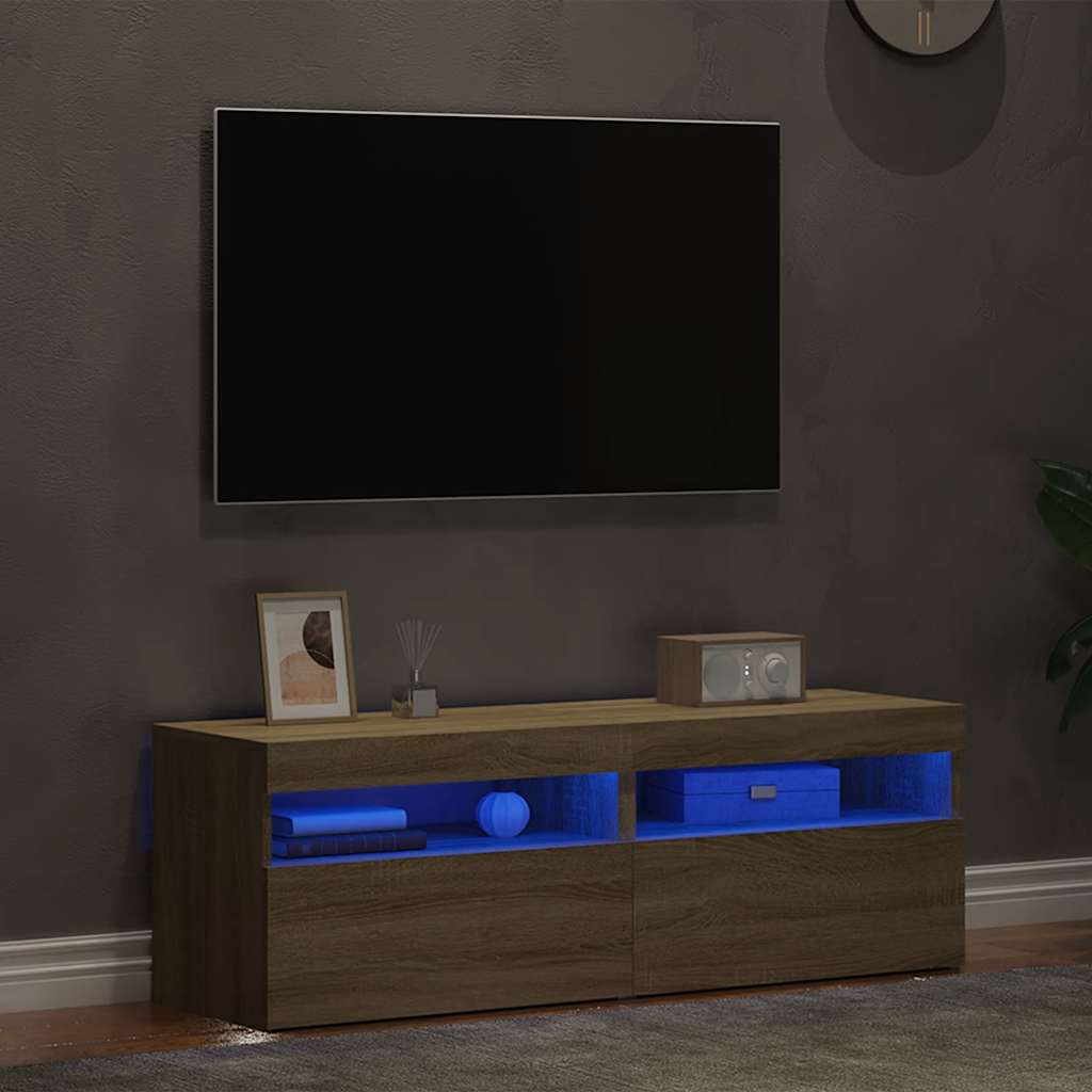 Meubles TV avec lumières LED 2 pcs Chêne sonoma 60x35x40 cm - XIOS