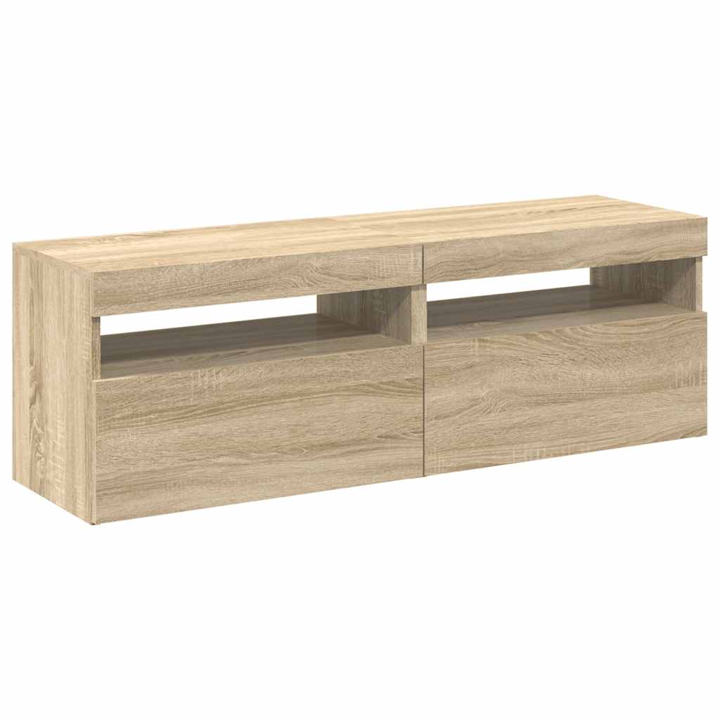 Meubles TV avec lumières LED 2 pcs Chêne sonoma 60x35x40 cm - XIOS