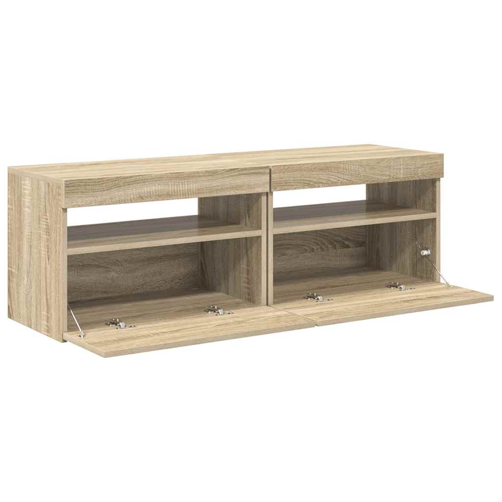 Meubles TV avec lumières LED 2 pcs Chêne sonoma 60x35x40 cm - XIOS