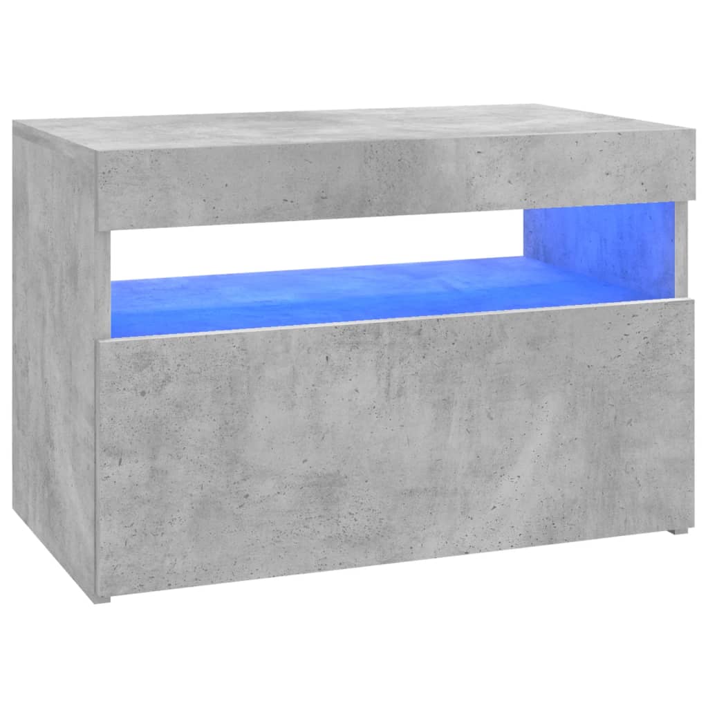 Meuble TV avec lumières LED gris béton 60x35x40 cm - XIOS