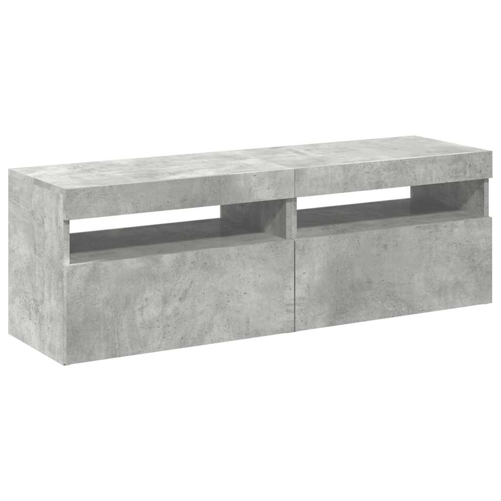 Meubles TV avec lumières LED 2 pcs gris béton 60x35x40 cm - XIOS