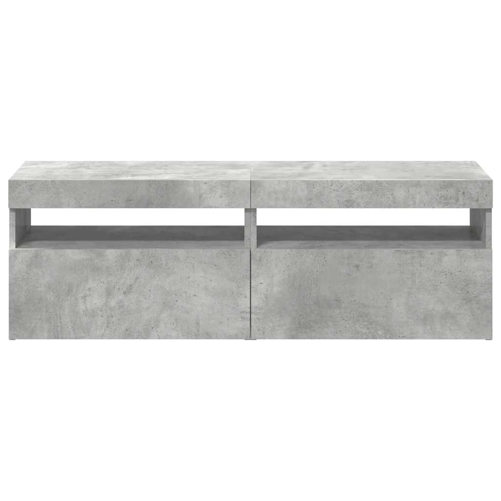 Meubles TV avec lumières LED 2 pcs gris béton 60x35x40 cm - XIOS