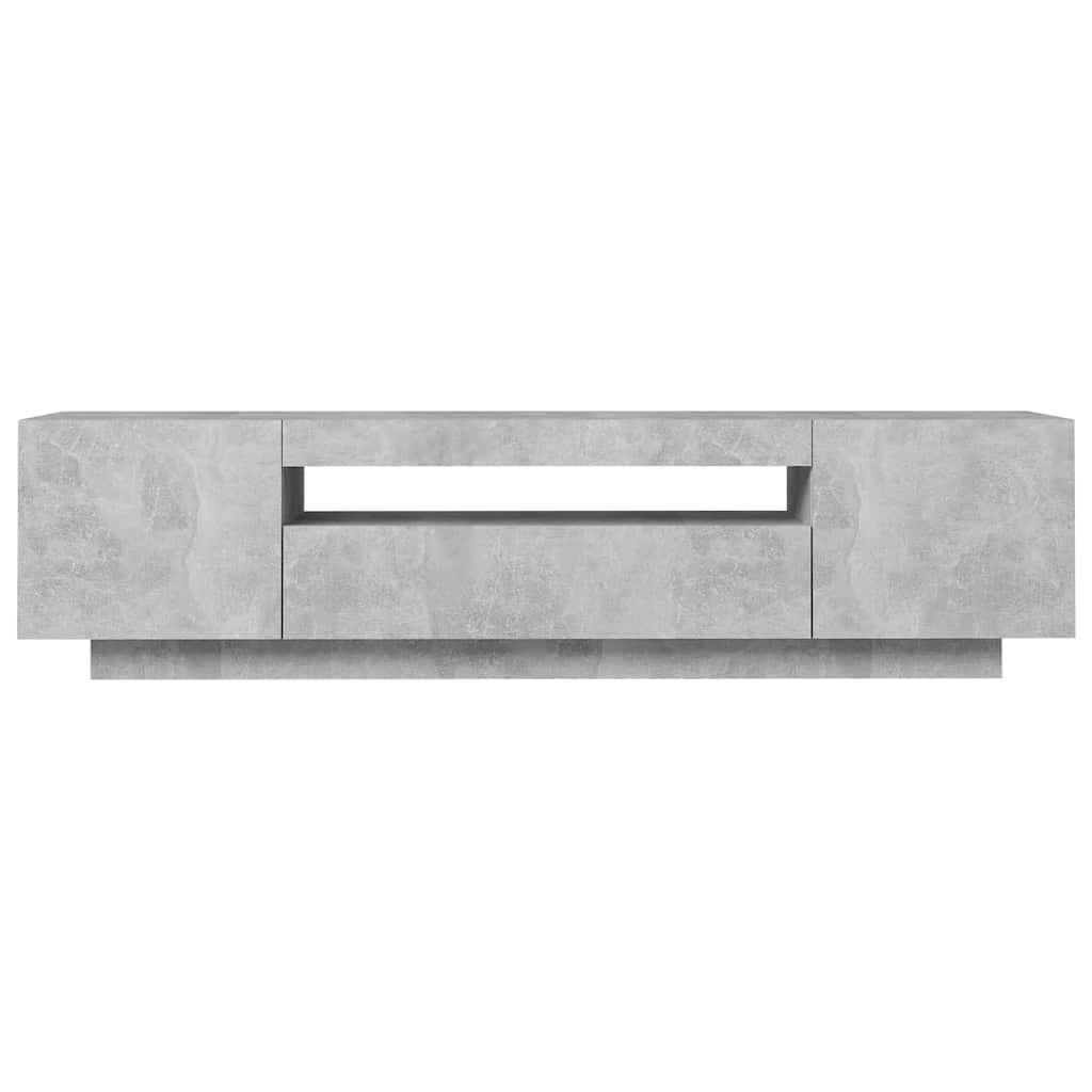 Meuble TV avec lumières LED gris béton 160x35x40 cm - XIOS