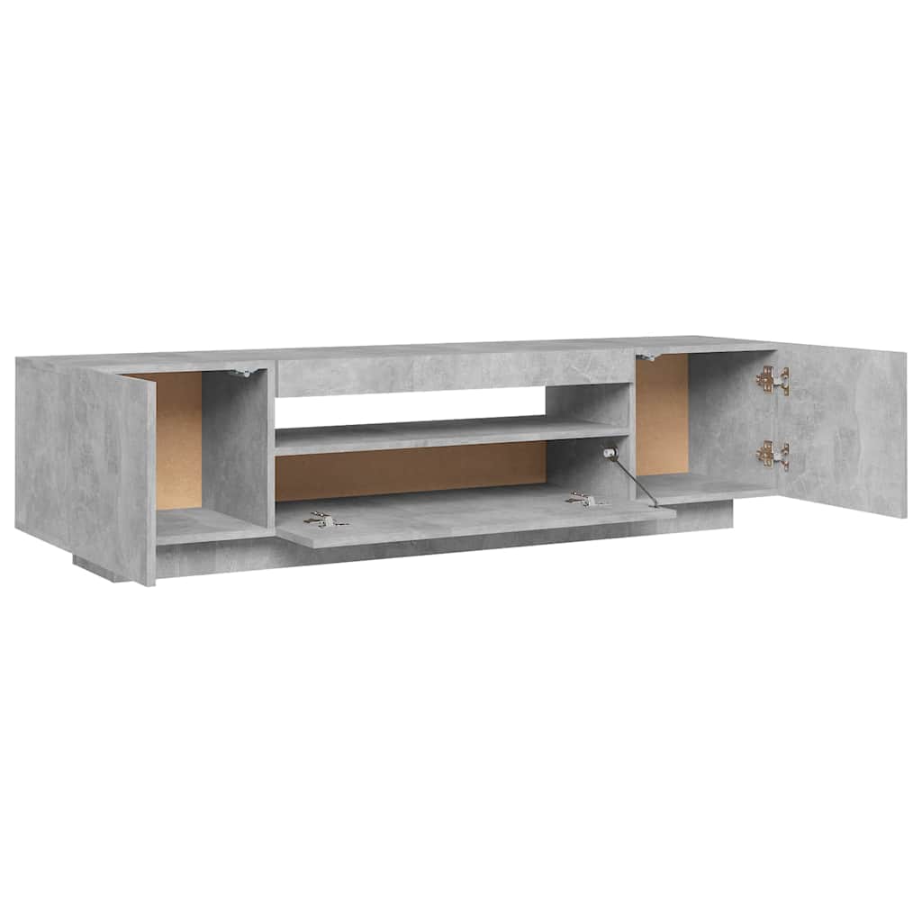 Meuble TV avec lumières LED gris béton 160x35x40 cm - XIOS