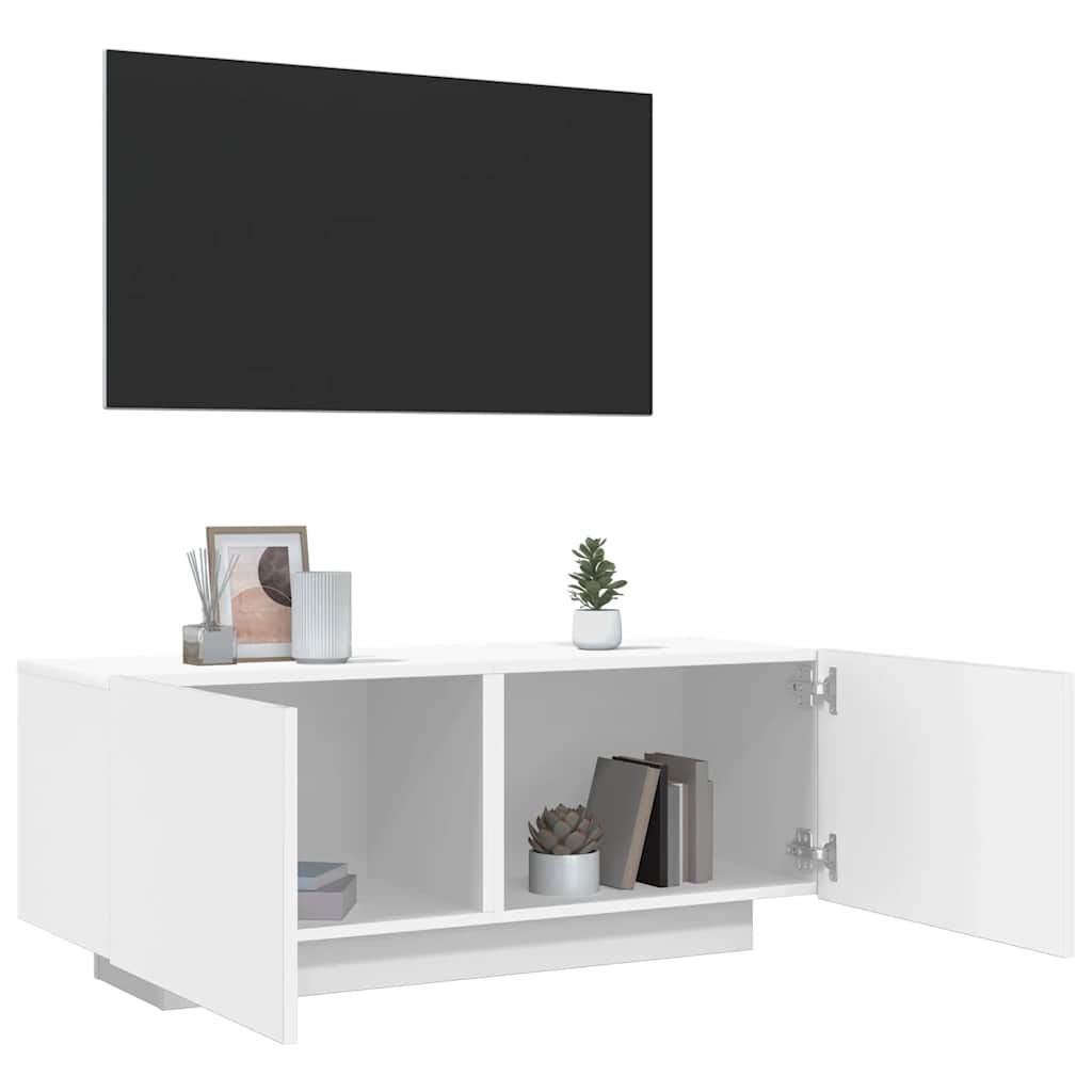 Meuble TV Blanc 100x35x40 cm Bois d'ingénierie - XIOS