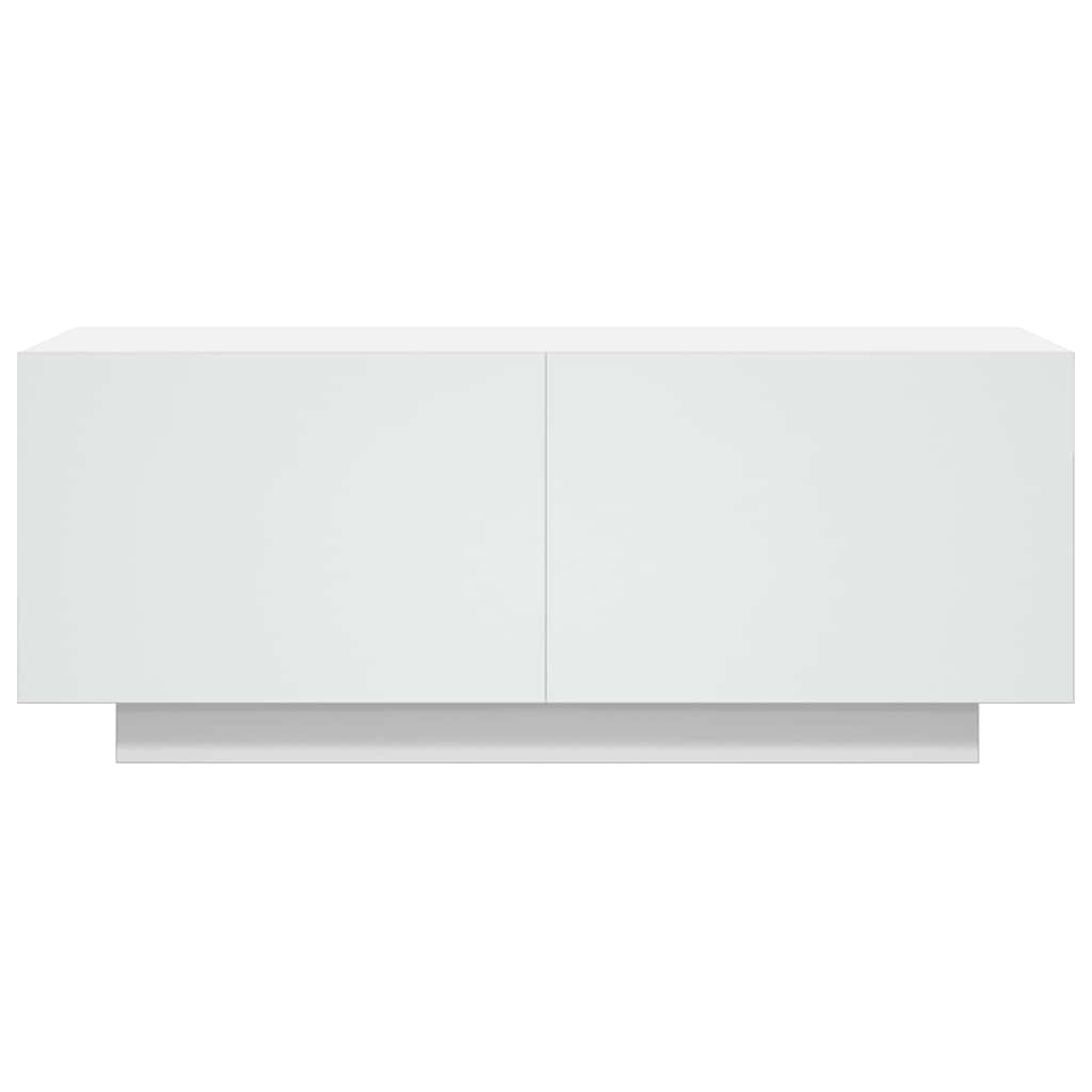 Meuble TV Blanc 100x35x40 cm Bois d'ingénierie - XIOS