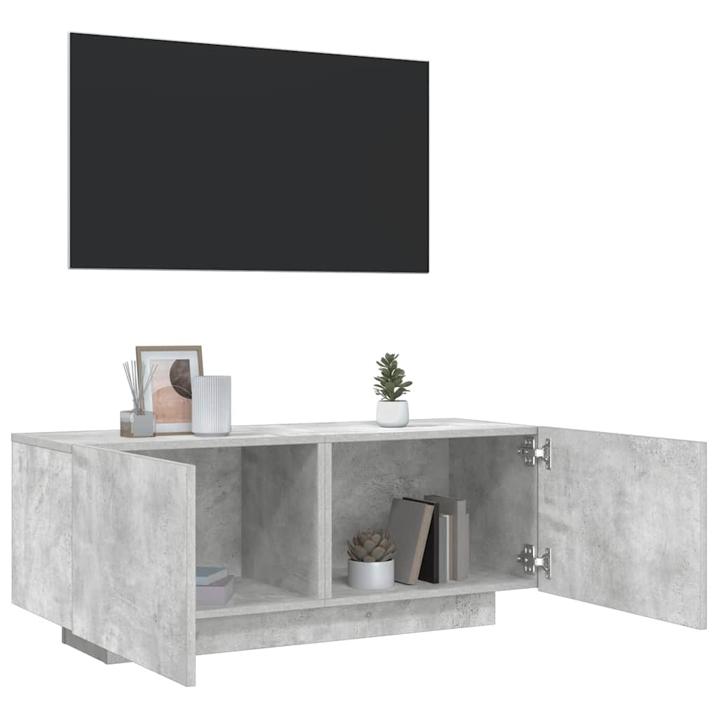 Meuble TV Gris béton 100x35x40 cm Bois d'ingénierie - XIOS