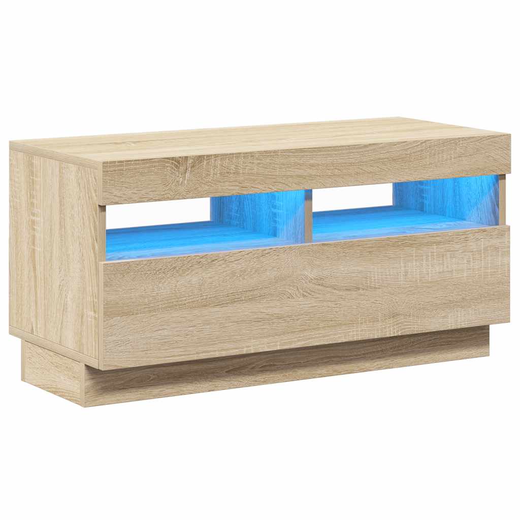 Meuble TV avec lumières LED chêne sonoma 80x35x40 cm - XIOS