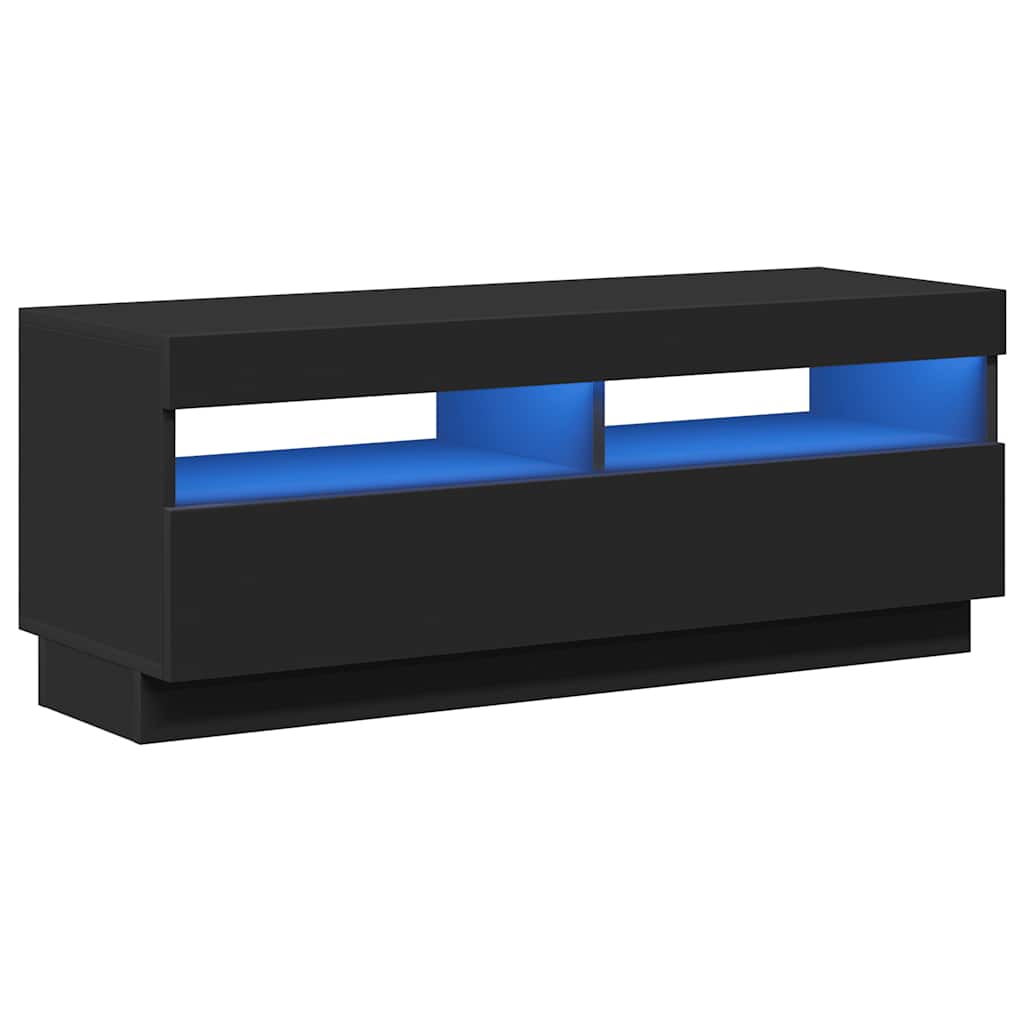 Meuble TV avec lumières LED noir 100x35x40 cm - XIOS