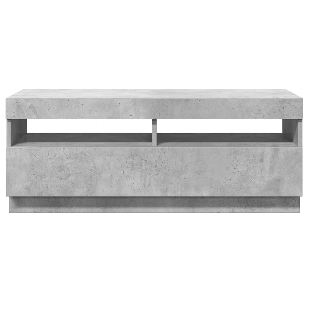 Meuble TV avec lumières LED gris béton 100x35x40 cm - XIOS