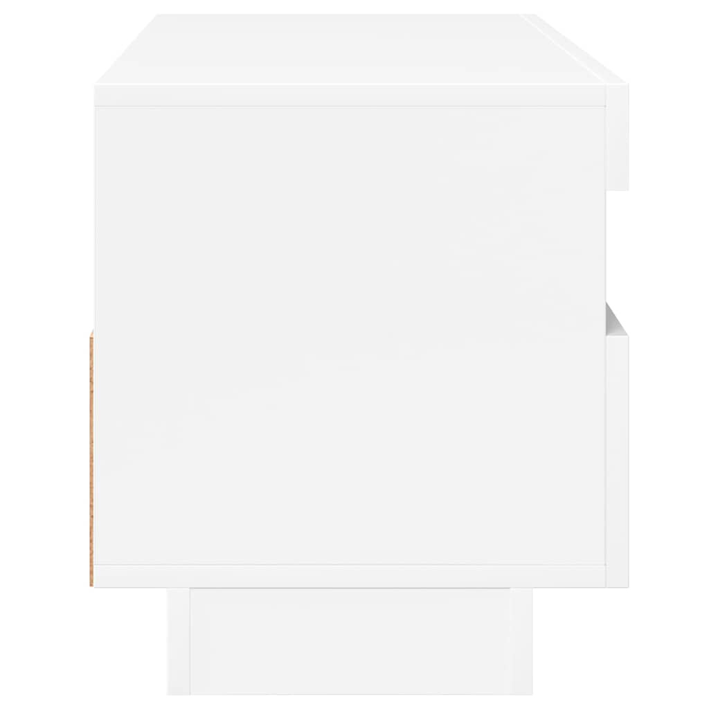 Meuble TV avec lumières LED blanc brillant 100x35x40 cm - XIOS